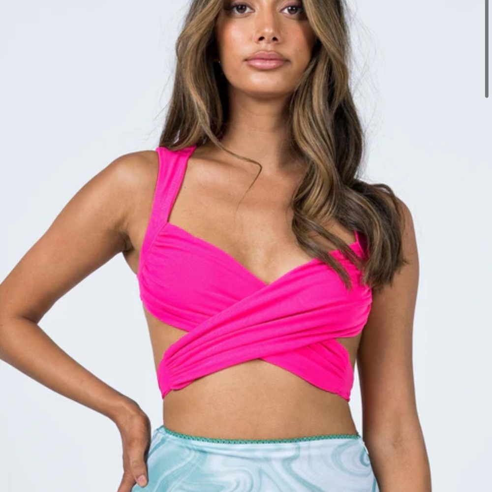 Princess Polly Bright Pink Mesh Top
